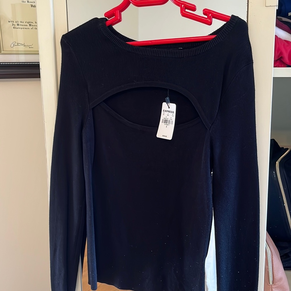 Brand new black open front sweater!